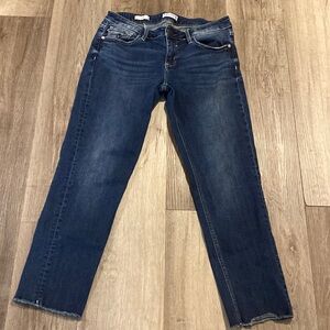 VIGOSS Crop women’s dark wash denim stretch jeans size 8